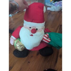 Vintage Stuffins Nylon Santa Claus Plush Puffalump Style